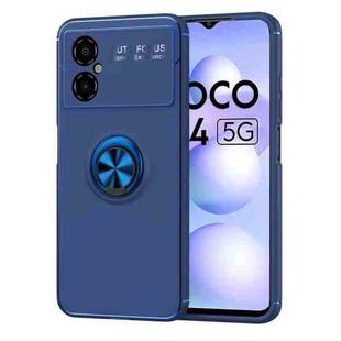 For Xiaomi Poco M4 5G Metal Ring Holder TPU Phone Case(Blue)