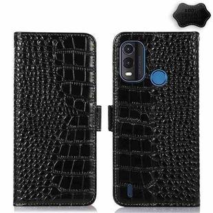 For Nokia G11 Plus Crocodile Top Layer Cowhide Leather Phone Case(Black)