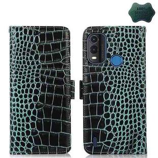 For Nokia G11 Plus Crocodile Top Layer Cowhide Leather Phone Case(Green)