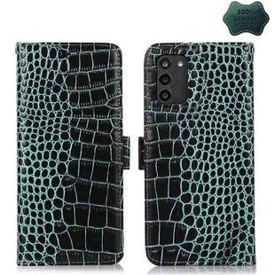 For Nokia G100 Crocodile Top Layer Cowhide Leather Phone Case(Green)
