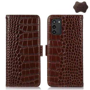 For Nokia G100 Crocodile Top Layer Cowhide Leather Phone Case(Brown)