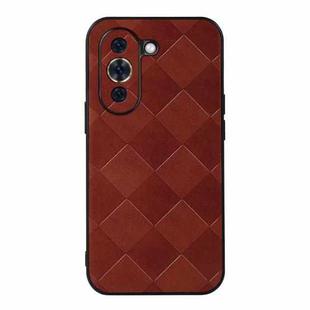 For Huawei nova 10 Pro Weave Plaid PU Phone Case(Brown)