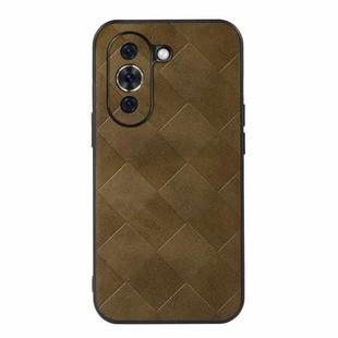 For Huawei nova 10 Weave Plaid PU Phone Case(Green)