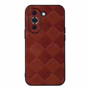 For Huawei nova 10 Weave Plaid PU Phone Case(Brown)