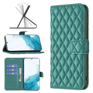 For Samsung Galaxy S22 5G Diamond Lattice Wallet Leather Flip Phone Case(Green)