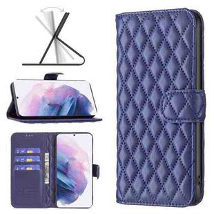 For Samsung Galaxy S21 Plus 5G Diamond Lattice Wallet Leather Flip Phone Case(Blue)
