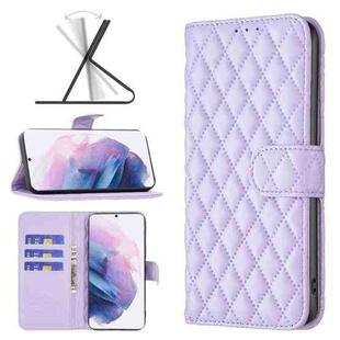 For Samsung Galaxy S21 Plus 5G Diamond Lattice Wallet Leather Flip Phone Case(Purple)