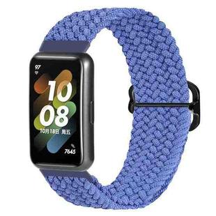 For Huawei Band 7 Nylon Braided Buckle Watch Band(Blue)