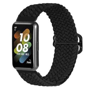 For Huawei Band 7 Nylon Braided Buckle Watch Band(Black)