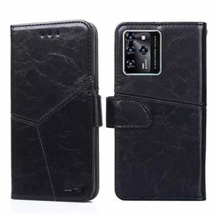 For ZTE Blabe V30 Geometric Stitching Horizontal Flip Leather Phone Case(Black)