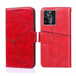 For ZTE Blabe V30 Geometric Stitching Horizontal Flip Leather Phone Case(Red)