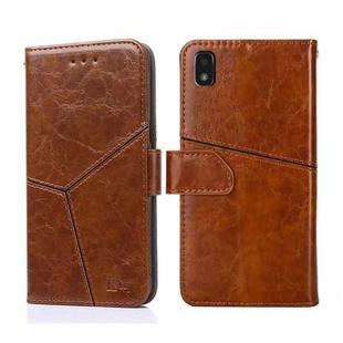 For ZTE Blade L210 Geometric Stitching Horizontal Flip Leather Phone Case(Light Brown)
