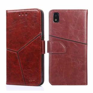 For ZTE Blade L210 Geometric Stitching Horizontal Flip Leather Phone Case(Dark Brown)