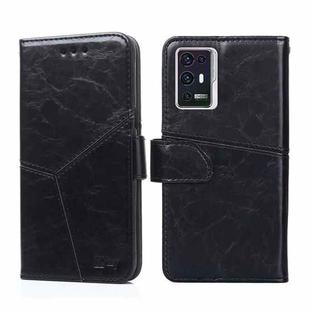 For ZTE Axon 30 Pro Geometric Stitching Horizontal Flip Leather Phone Case(Black)