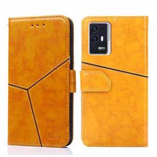 For ZTE Axon 30 Pro Geometric Stitching Horizontal Flip Leather Phone Case(Yellow)