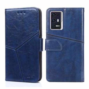 For ZTE Axon 30 Pro Geometric Stitching Horizontal Flip Leather Phone Case(Blue)