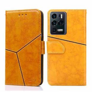 For ZTE Axon 30 Ultra Geometric Stitching Horizontal Flip Leather Phone Case(Yellow)