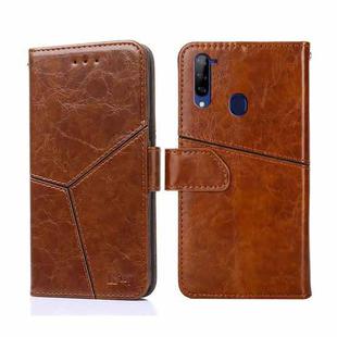For ZTE Libero 5G Geometric Stitching Horizontal Flip Leather Phone Case(Light Brown)