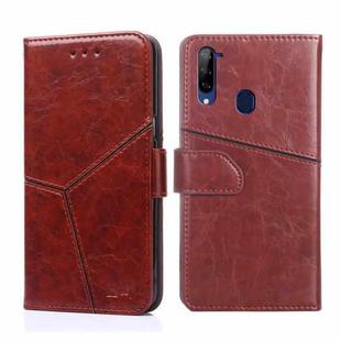 For ZTE Libero 5G Geometric Stitching Horizontal Flip Leather Phone Case(Dark Brown)