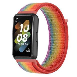 For Huawei Band 7 Nylon Loop Buckle Watch Band(Colorful)