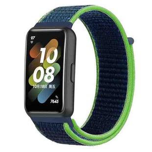 For Huawei Band 7 Nylon Loop Buckle Watch Band(Lime)