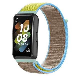 For Huawei Band 7 Nylon Loop Buckle Watch Band(Camel)