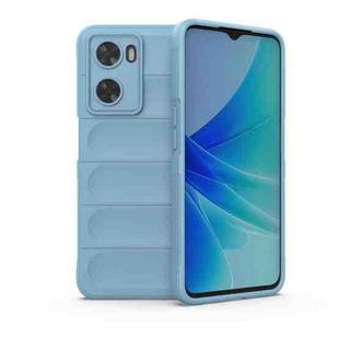 For OPPO A57 4G Global Magic Shield TPU + Flannel Phone Case(Light Blue)