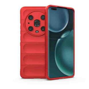 For Honor Magic4 Pro Magic Shield TPU + Flannel Phone Case(Red)