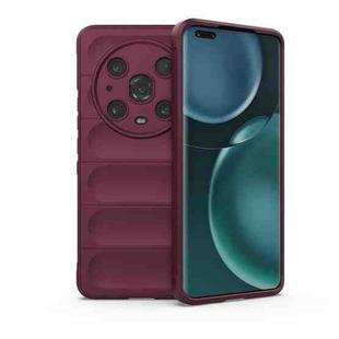 For Honor Magic4 Pro Magic Shield TPU + Flannel Phone Case(Wine Red)