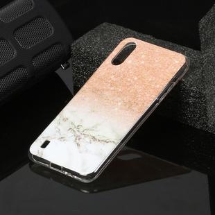 For Galaxy A01 Marble Pattern Soft TPU Protective Case(Rose Gold White)