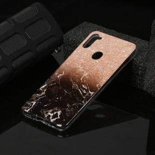 For Galaxy A11 Marble Pattern Soft TPU Protective Case(Rose Gold Black)