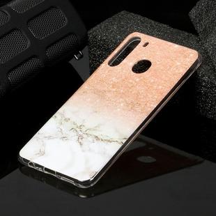 For Galaxy A21 Marble Pattern Soft TPU Protective Case(Rose Gold White)