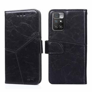 For Xiaomi Redmi 10 Geometric Stitching Horizontal Flip Leather Phone Case(Black)