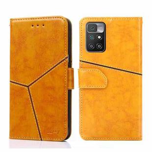 For Xiaomi Redmi 10 Geometric Stitching Horizontal Flip Leather Phone Case(Yellow)