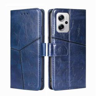 For Xiaomi Redmi Note 11T Pro 5G / Note 11T Pro+ 5G Geometric Stitching Horizontal Flip Leather Phone Case(Blue)