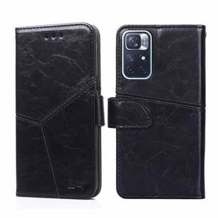 For Xiaomi Redmi Note11 5G  / Poco M4 Pro 5G Geometric Stitching Horizontal Flip Leather Phone Case(Black)