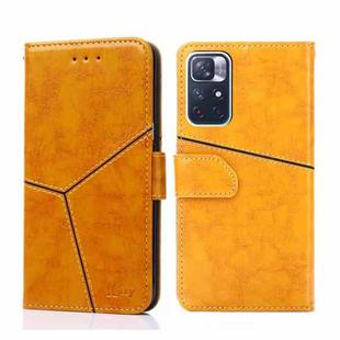 For Xiaomi Redmi Note11 5G  / Poco M4 Pro 5G Geometric Stitching Horizontal Flip Leather Phone Case(Yellow)