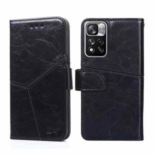 For Xiaomi Redmi Note11 Pro 5G / Note11 Pro+ 5G Geometric Stitching Horizontal Flip Leather Phone Case(Black)