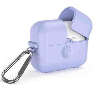 For AirPods 1 / 2 Magic Box Wireless Earphone Protective Case with Hook(Purple)