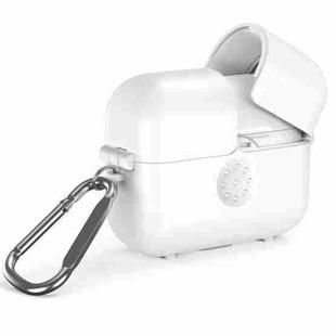 For AirPods 1 / 2 Magic Box Wireless Earphone Protective Case with Hook(White)