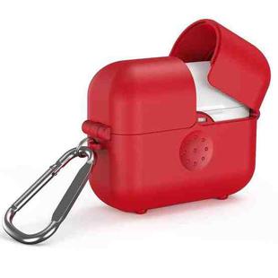 For AirPods 1 / 2 Magic Box Wireless Earphone Protective Case with Hook(Red)
