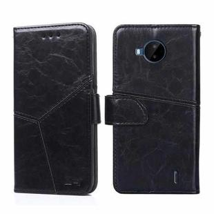 For Nokia C20 Plus Geometric Stitching Horizontal Flip Leather Phone Case(Black)