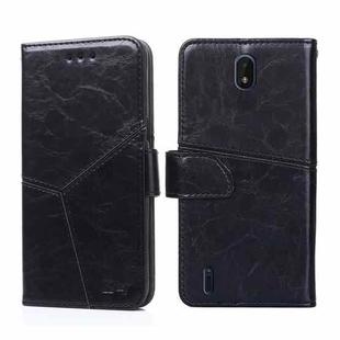 For Nokia C01 Plus / C1 2nd Edition Geometric Stitching Horizontal Flip Leather Phone Case(Black)