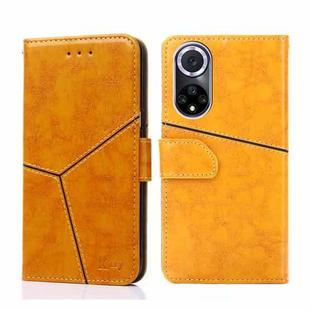 For Huawei nova 9 Geometric Stitching Horizontal Flip Leather Phone Case(Yellow)