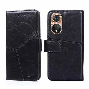 For Honor 50 Geometric Stitching Horizontal Flip Leather Phone Case(Black)