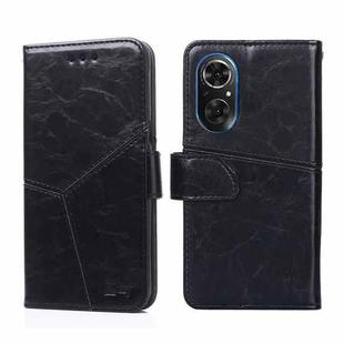 For Honor 50 SE Geometric Stitching Horizontal Flip Leather Phone Case(Black)