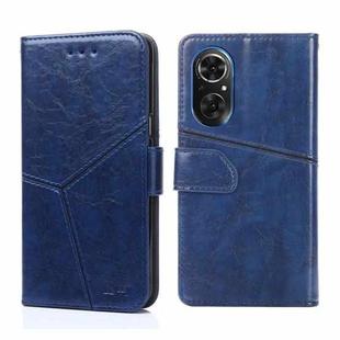 For Honor 50 SE Geometric Stitching Horizontal Flip Leather Phone Case(Blue)