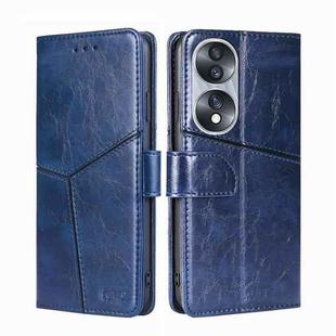 For Honor 70 Geometric Stitching Horizontal Flip Leather Phone Case(Blue)