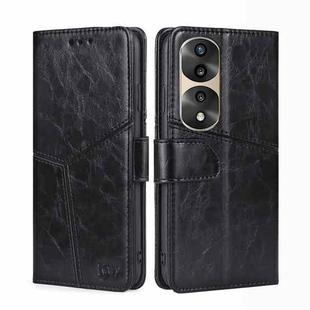 For Honor 70 Pro / 70 Pro+ Geometric Stitching Horizontal Flip Leather Phone Case(Black)