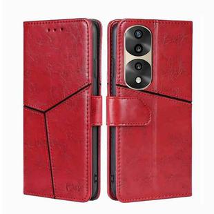For Honor 70 Pro / 70 Pro+ Geometric Stitching Horizontal Flip Leather Phone Case(Red)